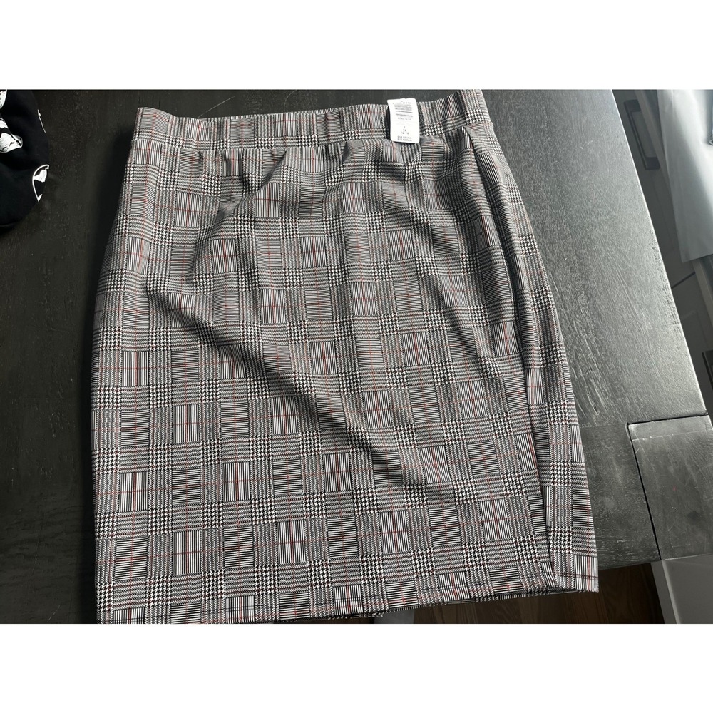 Torrid Studio Multi Plaid Double Knit Pencil Skirt Plus‎ Size 1X 14-16 NWT